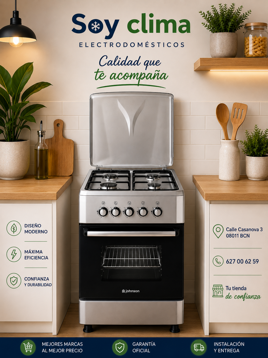 Cocina de gas Johnson COCI50GX
