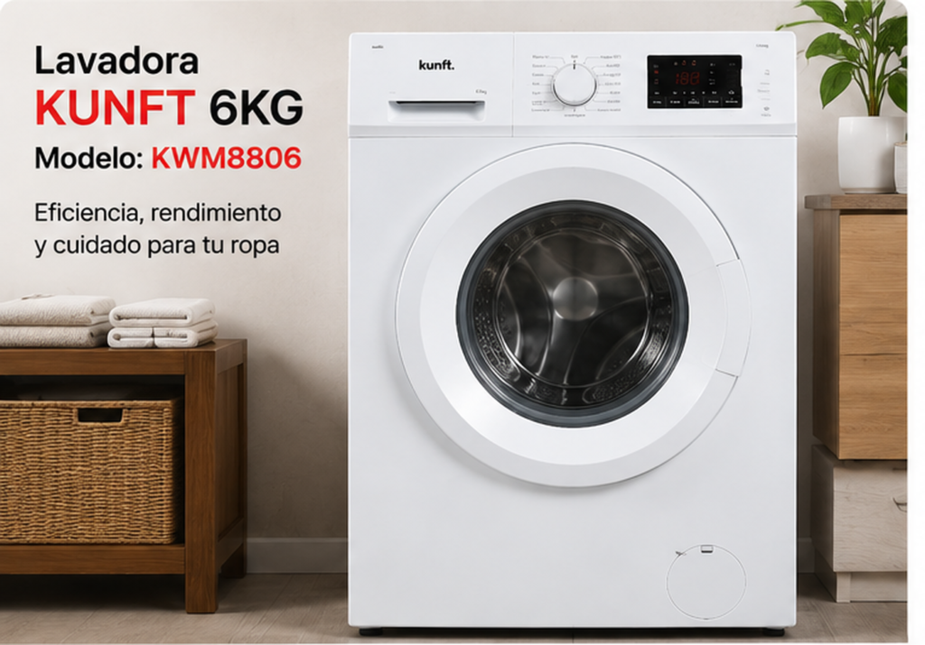 Lavadora Kunft 6KG KWM8806 – Compacta y Práctica