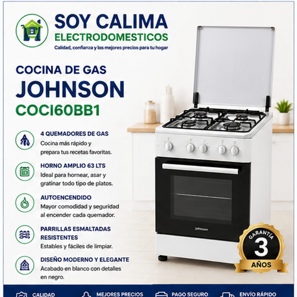 Cocina de gas Johnson COCI60BB1