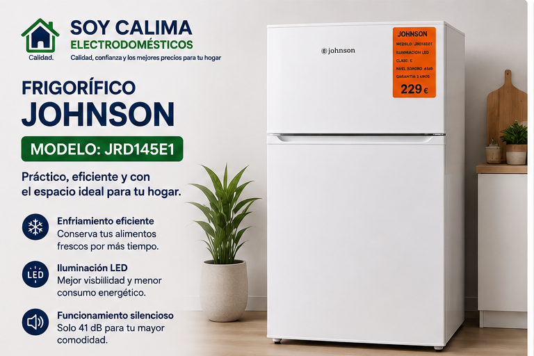 Johson Frigorifico JRD145E1 (Blanco y gris)