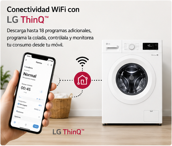 Lavadora LG 8KG – Modelo F4X1008NWH - Imagen 3