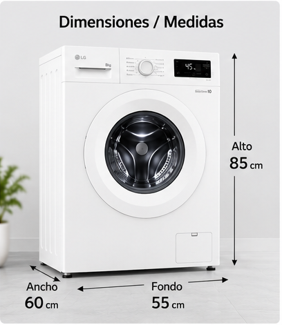 Lavadora LG 8KG – Modelo F4X1008NWH - Imagen 4