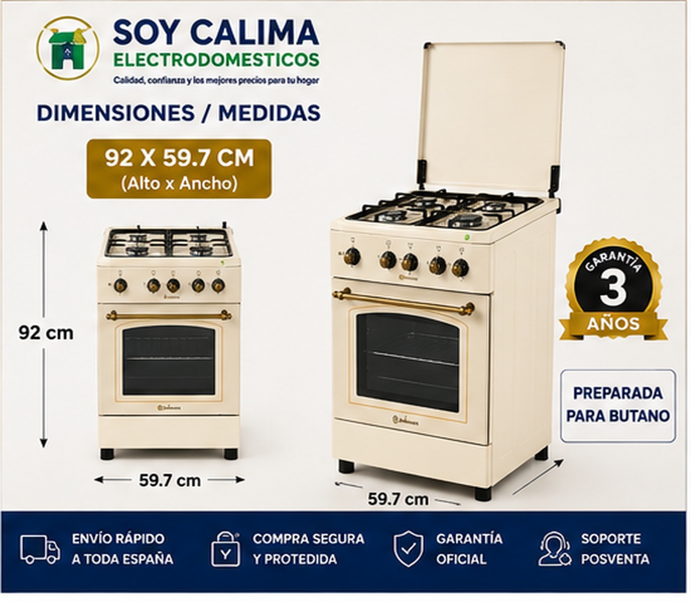 Cocina de gas Johnson COCI60BRC1 - Imagen 5