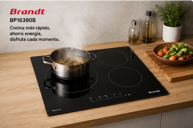 Brandt BP16390B – Placa de Inducción 60 cm, 3 Zonas - Imagen 4