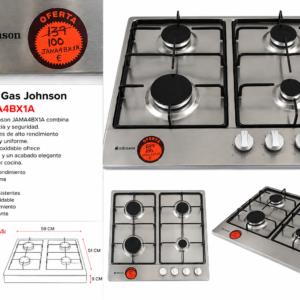 Encimera de Gas Johnson JAMA4BX1A – 4 Fuegos