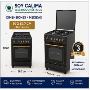 Cocina de gas Johnson COCI60BRN1