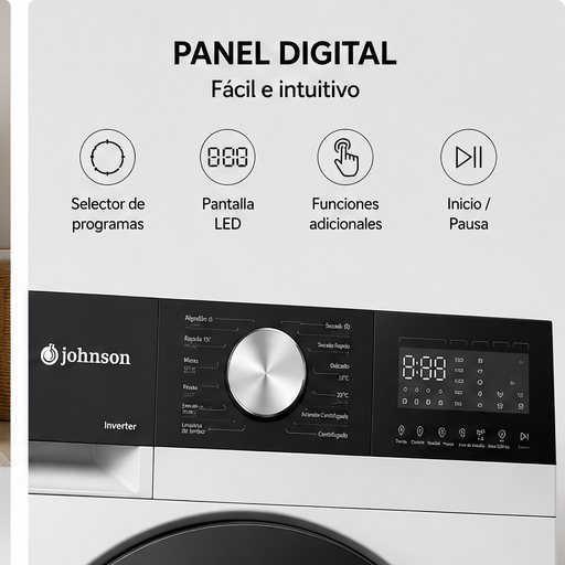 Lavadora-Secadora Johnson 10/7 KG – Modelo Nervion107DRY - Imagen 3