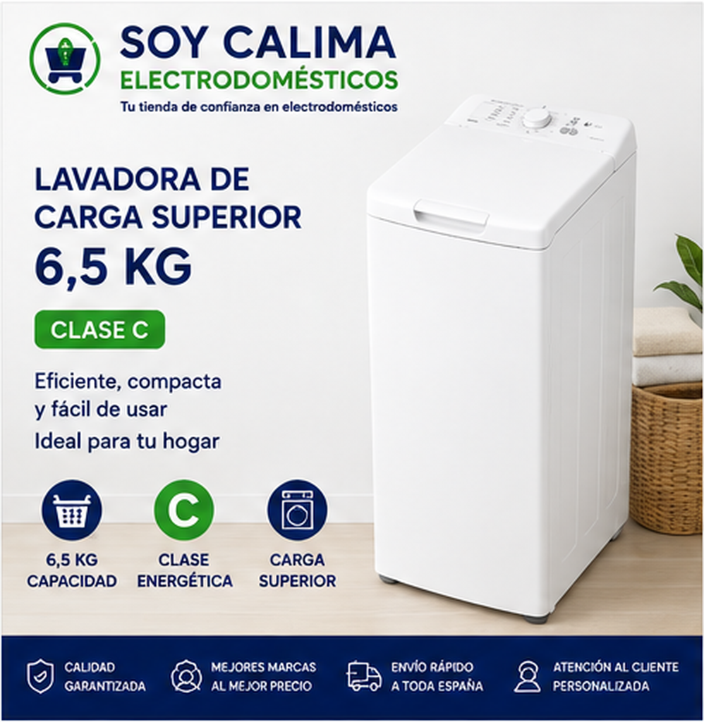 Lavadora de carga superior de 6,5 kg C