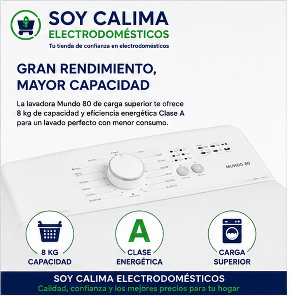 Lavadora de carga superior de 8 kg (Clase A) - Imagen 3