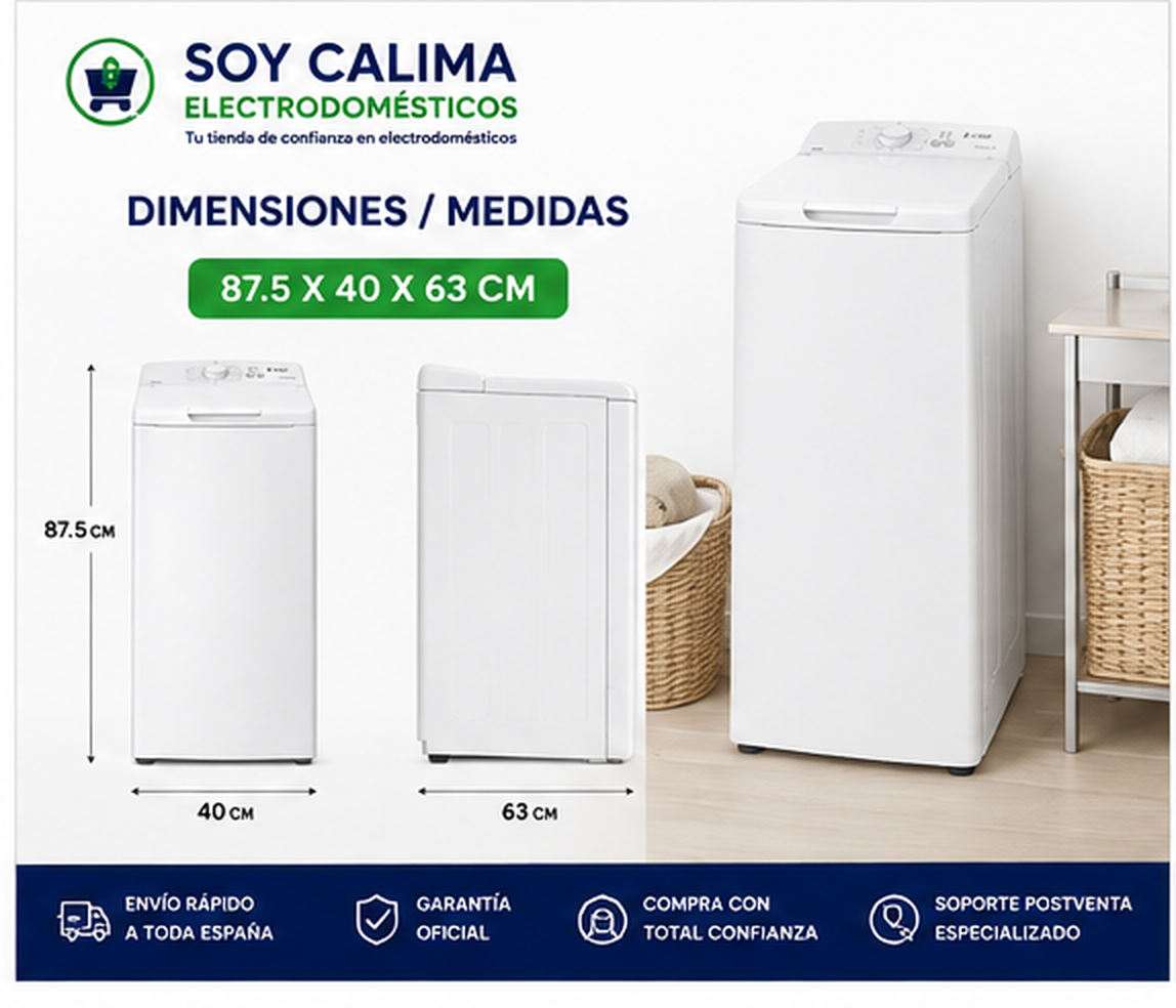 Lavadora de carga superior de 8 kg (Clase A) - Imagen 5